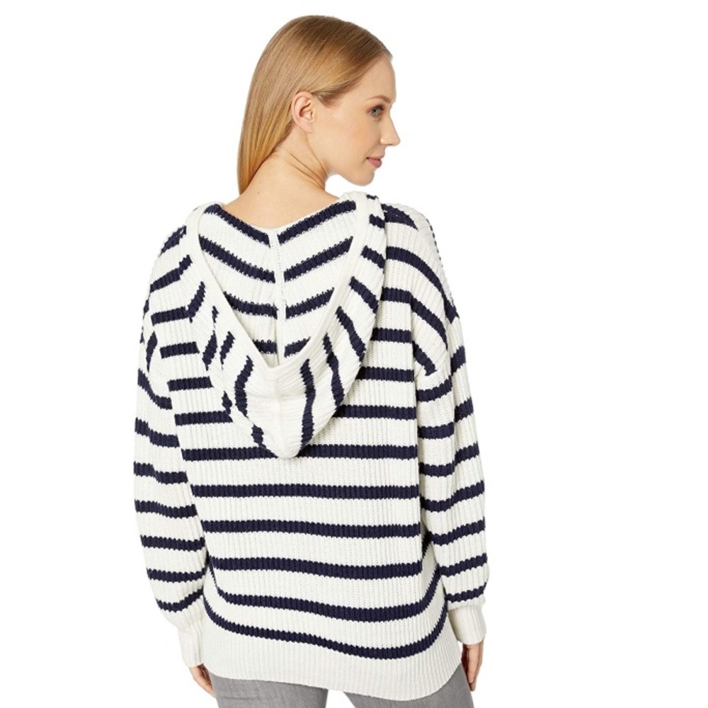 Splendid Striped Sweater Hoodie Navy/Natural